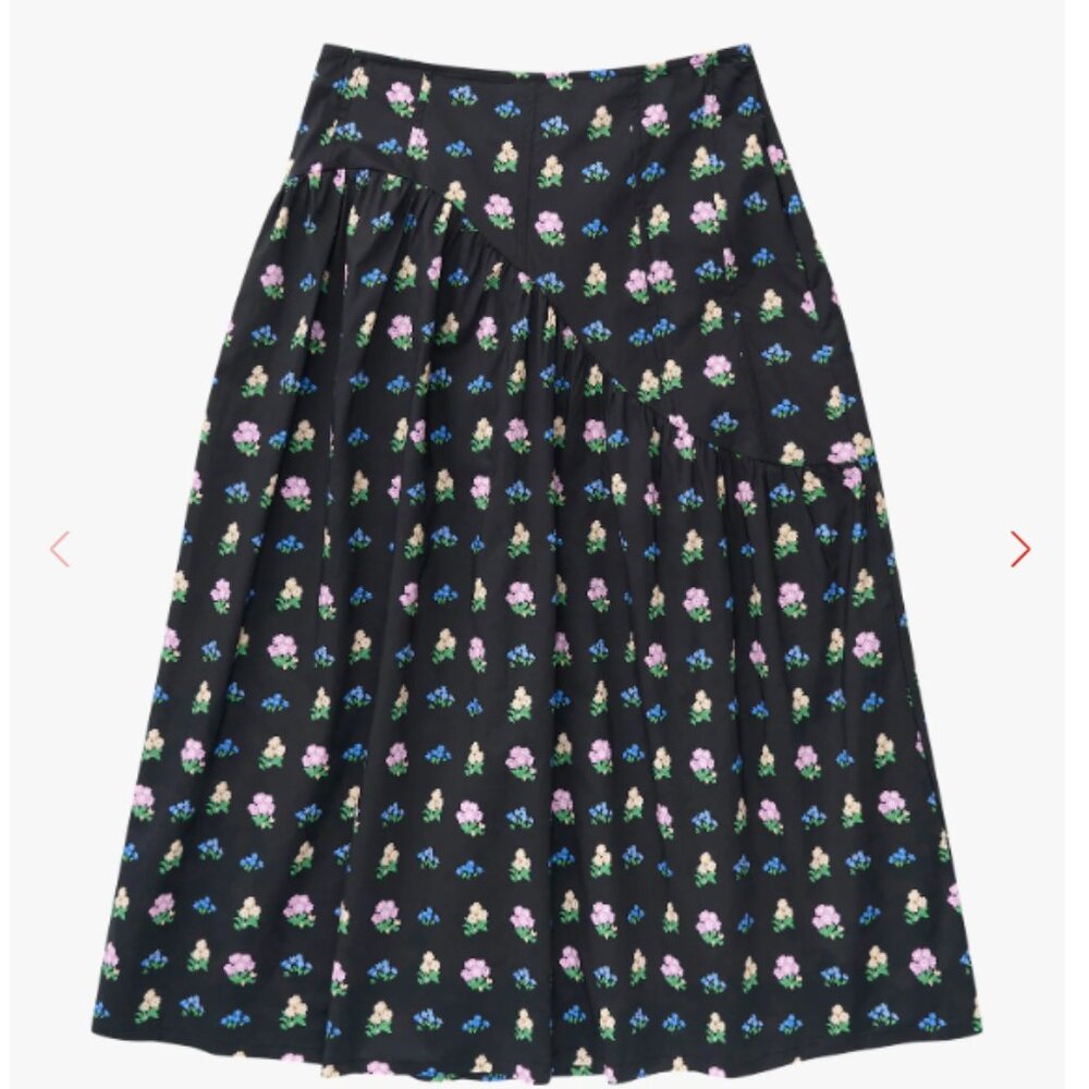 Maeve Midi Skirt Lisa Says Gah Noir Garden - SMALL only